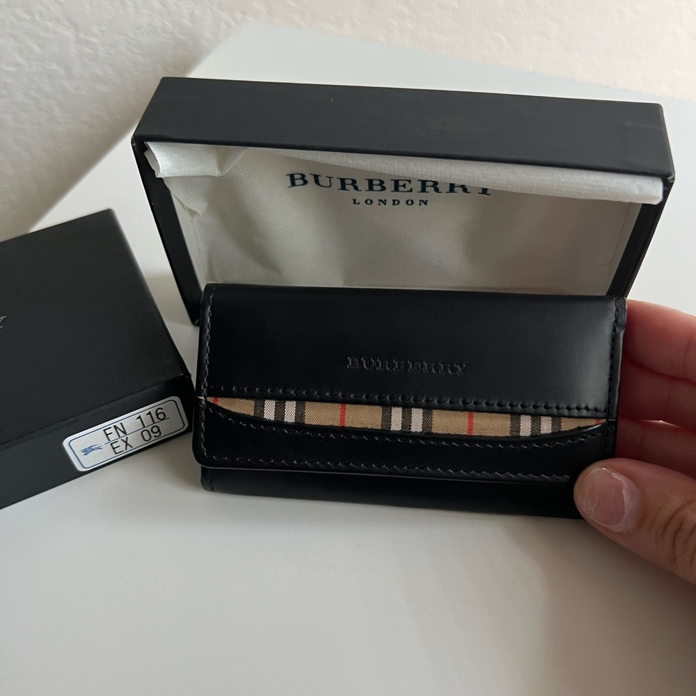 Burberry Black Leather Card&Key Holder